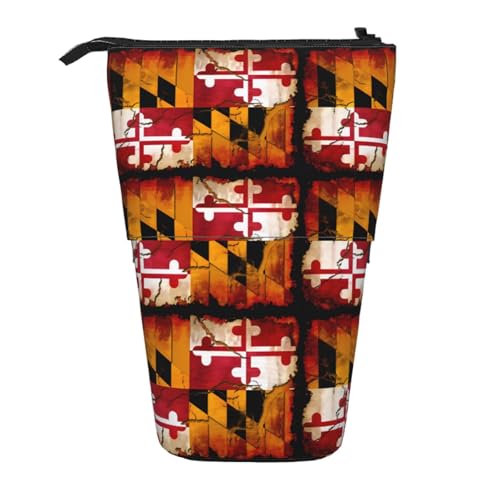 Vintage Holz Maryland Flagge Bleistift Teleskop einziehbar Bleistift Tragbare Make-up-Tasche und Schreibwaren Aufbewahrungsbox geeignet für Büroumgebungen Vintage Holz Maryland Flagge Bleistift Teleskop einziehbar Bleistift Tragbare Make-up-Tasche und Schreibwaren Aufbewahrungsbox geeignet für Büroumgebungen von WXCJWD