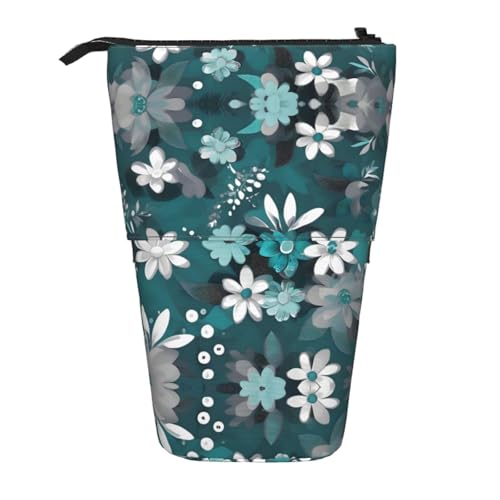 WXCJWD Blaugrün-grau-weiße Teleskop-Bleistifttasche mit ausziehbarem Teleskop-Bleistift, tragbare Make-up-Tasche und Schreibwaren-Aufbewahrungsbox, geeignet für Büroumgebungen WXCJWD Blaugrün-grau-weiße Teleskop-Bleistifttasche mit ausziehbarem Teleskop-Bleistift, tragbare Make-up-Tasche und Schreibwaren-Aufbewahrungsbox, geeignet für Büroumgebungen von WXCJWD