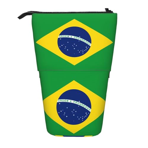 WXCJWD Bleistift mit brasilianischer Flagge, ausziehbar, tragbar, Make-up-Tasche und Schreibwaren-Aufbewahrungsbox, geeignet für Büroumgebungen von WXCJWD