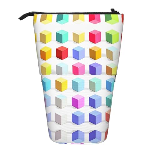 WXCJWD Bunte Würfel, Teleskop-Bleistifte, einziehbar, tragbare Make-up-Tasche und Schreibwaren-Aufbewahrungsbox, geeignet für Büroumgebungen von WXCJWD