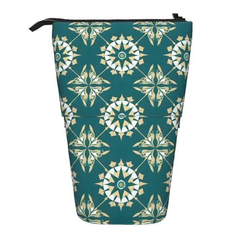 WXCJWD Exotischer Stil Floral Bleistift Teleskop einziehbar Bleistift Tragbare Make-up-Tasche und Schreibwaren Aufbewahrungsbox geeignet für Büroumgebungen von WXCJWD