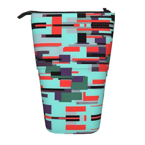 WXCJWD Gestreifte Kombinations-Bleistifte, Teleskop-Bleistift, einziehbar, tragbare Make-up-Tasche und Schreibwaren-Aufbewahrungsbox, geeignet für Büroumgebungen von WXCJWD