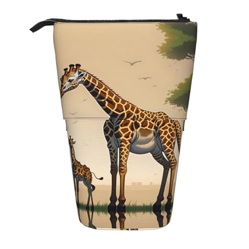 WXCJWD Mutter und Kind Giraffe Bleistift Teleskop einziehbarer Bleistift Tragbare Make-up-Tasche und Schreibwaren Aufbewahrungsbox geeignet für Büroumgebungen von WXCJWD