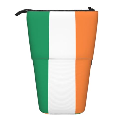 WXCJWD Teleskop-Bleistifttasche mit irischer Flagge, tragbare Make-up-Tasche und Schreibwaren-Aufbewahrungsbox, geeignet für Büroumgebungen von WXCJWD