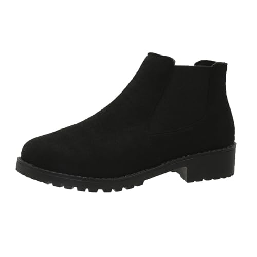 Damen Chunky Heel Stiefeletten Nicht-Silp Sohle Wildleder Chelsea Boots Bequeme Booties für Frauen Niedriger Absatz, Schwarz , 38 EU Damen Chunky Heel Stiefeletten Nicht-Silp Sohle Wildleder Chelsea Boots Bequeme Booties für Frauen Niedriger Absatz, Schwarz , 38 EU von WXDTW