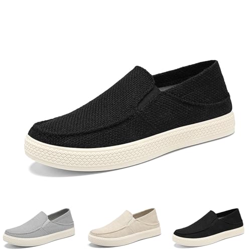 Herren-Slipper, lässig, leicht, für den Sommer, atmungsaktives Netzgewebe, lässig, bequem, Sport-Wanderschuhe, Schwarz , 39.5 EU von WXDTW