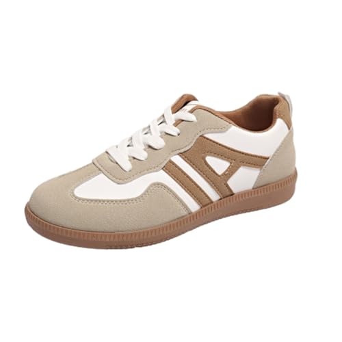 Orthopädische Komfort-Sneaker, Gummi, rutschfeste Tennisschuhe, Damen, leicht, lässig, Walking-Sneaker für Damen, khaki, 38 EU von WXDTW