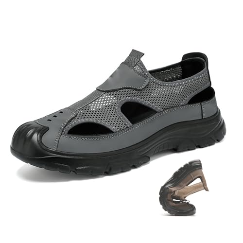 WXDTW Herrensandalen, hohle Herrensandalen, zum Hineinschlüpfen, Netzstoff, leicht, weiche Sohle, zum Autofahren, Strand, grau, 46 EU WXDTW Herrensandalen, hohle Herrensandalen, zum Hineinschlüpfen, Netzstoff, leicht, weiche Sohle, zum Autofahren, Strand, grau, 46 EU von WXDTW