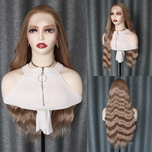 WXHWCX Lang, gewellt, blond, #103, Kunsthaar, Spitzenfront, Perücke für Frauen, locker, gewellter Teil, glueless, Spitze, blond, hitzebeständig, Naturfaser, Haaransatz WXHWCX Lang, gewellt, blond, #103, Kunsthaar, Spitzenfront, Perücke für Frauen, locker, gewellter Teil, glueless, Spitze, blond, hitzebeständig, Naturfaser, Haaransatz von WXHWCX