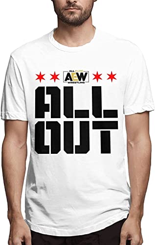 AEW_All_Out Mens Shirts Cool Short-Sleeved Round Neck t Shirt White T-Shirts & Hemden(Large) von WXIANGW