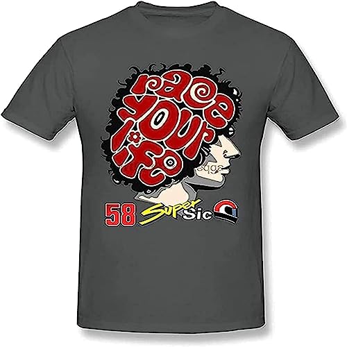 Marco Simoncelli T-Shirt for Men Team Tshirt Dark Grey T-Shirts & Hemden(X-Large) von WXIANGW