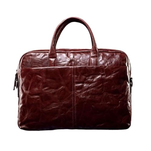 WXMMZCDB Herren Aktentaschen Handtaschen Echtleder Gepäck Tragetaschen Messenger Schultertaschen Laptoptaschen(Brown) von WXMMZCDB