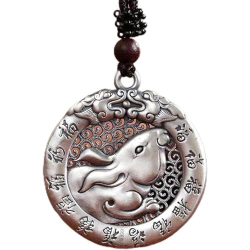 WXMYOZR Chinesische Zodiac Halskette Zauber 925 Silber hohlgeschnitzte 12 Zodiac-Tiere Anhänger Amulett glückliche Zauberketten für Männer/Frauen,Rabbit von WXMYOZR