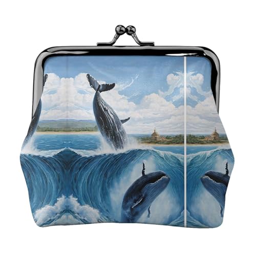 Cart Blue Mermaid Print Coin Purse for Men Women Leather Kiss Lock Small Pouch Coin Wallet von WXWJSHMGC