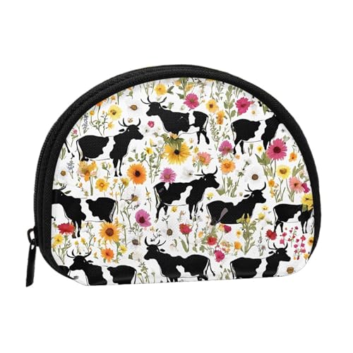 Cattle Farm Sanctuary Print Münzbörse Mini Geldbörse für Frauen Mädchen Persönlichkeit Kleine Münztasche Shell Aufbewahrungstasche Clutch Wallets, Einheitsgröße, lässig, Schwarz , Einheitsgröße von WXWJSHMGC