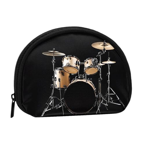 Coole Geldbörse mit Schlagzeug-Druck, Mini-Geldbörse für Frauen und Mädchen, Persönlichkeit, kleine Münztasche, Aufbewahrungstasche, Clutch, Geldbörse, Einheitsgröße, lässig, Schwarz , Einheitsgröße von WXWJSHMGC