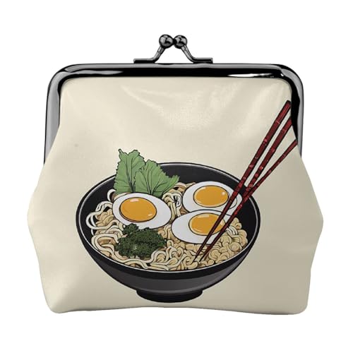 Delicious Sweet Ramen Print Coin Purse for Men Women Leather Kiss Lock Small Pouch Coin Wallet von WXWJSHMGC