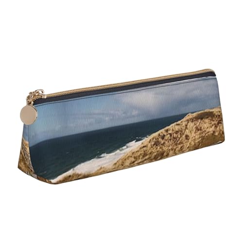 Federmäppchen aus Leder, Motiv: Brett mit Treppenmotiv, personalisierbar, tragbar, großes Fassungsvermögen, für Mädchen und Jungen von WXWJSHMGC