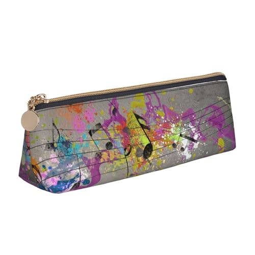 Federmäppchen aus Leder mit Musik, mit Sprühdruck, Füllfederhalter, personalisierbar, tragbar, großes Fassungsvermögen, für Mädchen und Jungen von WXWJSHMGC