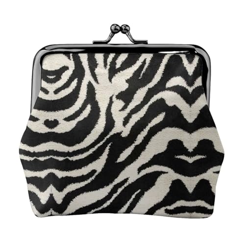 Geldbörse mit Zebra-Tierdruck, für Damen und Herren, Leder, Kussschloss, kleine Tasche von WXWJSHMGC