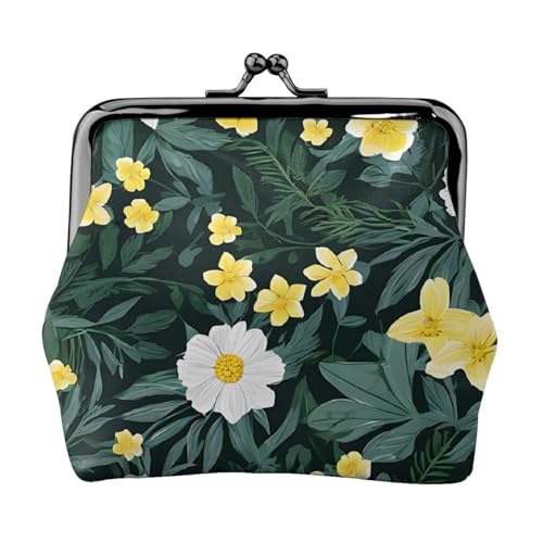 Geldbörse mit hawaiianischem Druck, für Männer und Frauen, Leder, Kussschloss, kleine Tasche von WXWJSHMGC