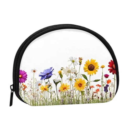 Iris Geldbörse mit Blumen- und Schmetterlings-Druck, Mini-Geldbörse für Damen und Mädchen, Persönlichkeit, kleine Münztasche, Aufbewahrungstasche, Clutch, Geldbörse, Einheitsgröße, lässig, Schwarz von WXWJSHMGC