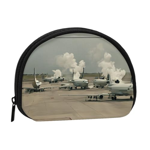 Jet Fighter Münzgeldbörse mit Druck, Mini-Geldbörse für Frauen und Mädchen, Persönlichkeit, kleine Münztasche, Aufbewahrungstasche, Clutch, Geldbörse, Einheitsgröße, lässig, Schwarz , Einheitsgröße von WXWJSHMGC