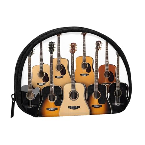 Mini-Geldbörse mit Gitarren-Druck, für Damen und Mädchen, Persönlichkeit, kleine Münztasche, Aufbewahrungstasche, Clutch, Geldbörse, Einheitsgröße, lässig, Schwarz , Einheitsgröße von WXWJSHMGC