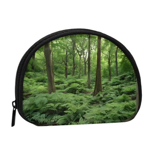 Münzbörse mit tropischem Regenwald-Druck, Mini-Geldbörse für Frauen und Mädchen, Persönlichkeit, kleine Münztasche, Aufbewahrungstasche, Clutch, Geldbörse, Einheitsgröße, lässig, Schwarz von WXWJSHMGC
