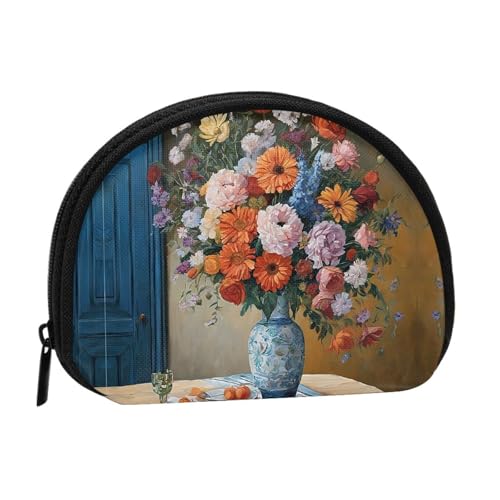 Münzgeldbörse mit Blumen-Diamant-Malerei, Mini-Geldbörse für Frauen und Mädchen, Persönlichkeit, kleine Münztasche, Aufbewahrungstasche, Clutch, Geldbörse, Einheitsgröße, lässig, Schwarz von WXWJSHMGC