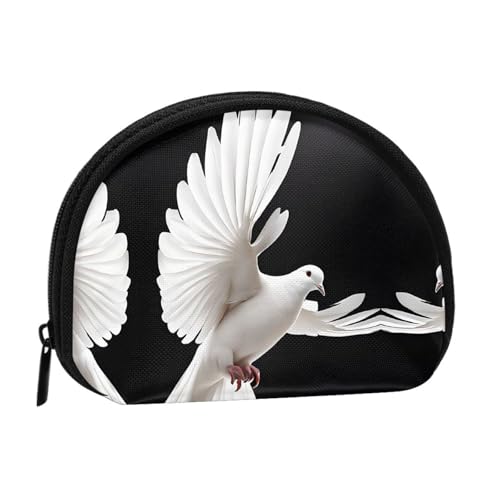 Münzgeldbörse mit Flying Dove-Druck, Mini-Geldbörse für Frauen und Mädchen, Persönlichkeit, kleine Münztasche, Aufbewahrungstasche, Clutch, Geldbörse, Einheitsgröße, lässig, Schwarz , Einheitsgröße von WXWJSHMGC
