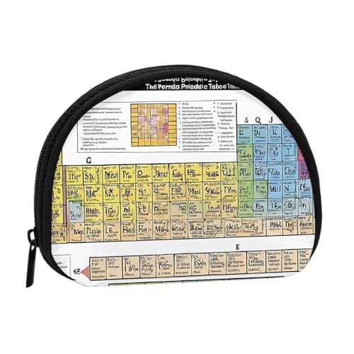 Münzgeldbörse mit Periodensystem der Elemente, Mini-Geldbörse für Damen und Mädchen, Persönlichkeit, kleine Münztasche, Aufbewahrungstasche, Clutch, Einheitsgröße, lässig, Schwarz , Einheitsgröße von WXWJSHMGC