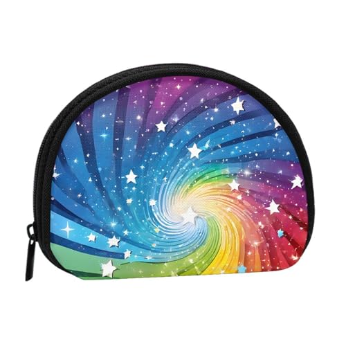 Münzgeldbörse mit Regenbogen-Hintergrund, Mini-Geldbörse für Frauen und Mädchen, Persönlichkeit, kleine Münztasche, Aufbewahrungstasche, Clutch, Geldbörse, Einheitsgröße, lässig, Schwarz von WXWJSHMGC