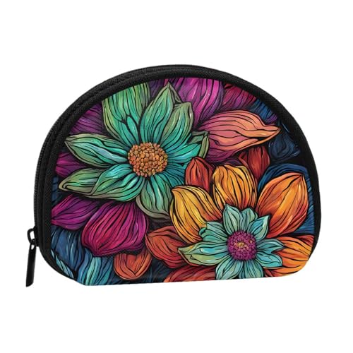 Münzgeldbörse mit Regenbogen-Schmetterlings-Druck, Mini-Geldbörse für Frauen und Mädchen, Persönlichkeit, kleine Münztasche, Aufbewahrungstasche, Clutch, Geldbörse, Einheitsgröße, lässig, Schwarz von WXWJSHMGC