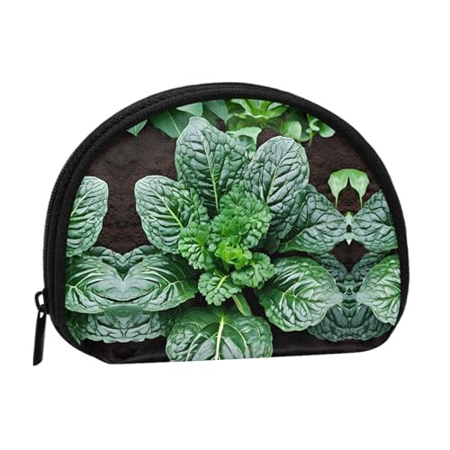 Münzgeldbörse mit Sukkulenten-Druck, Mini-Geldbörse für Frauen und Mädchen, Persönlichkeit, kleine Münztasche, Aufbewahrungstasche, Clutch, Einheitsgröße, lässig, Schwarz , Einheitsgröße von WXWJSHMGC