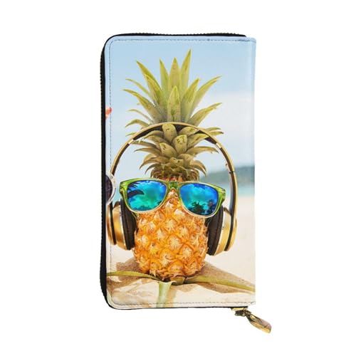 WXWJSHMGC Beach Two Ananas Sea Print Fashion Long Wallet Shopping Clutch Purse Pu Leather Handtaschen für Damen Herren Geldbörsen von WXWJSHMGC
