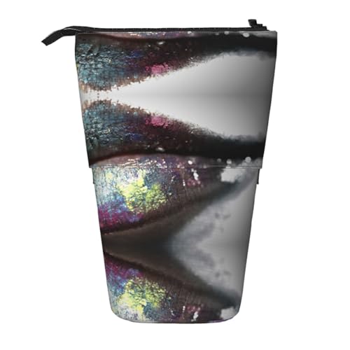 WXWJSHMGC Buntes Federmäppchen mit Lippendruck, Teleskop-Etui, vielseitige Aufbewahrungstasche, Büro und Erwachsene, als Geschenk von WXWJSHMGC