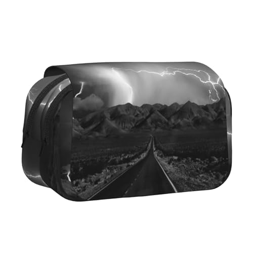 WXWJSHMGC Donner-Landschafts-Druck-Federmäppchen, tragbar, doppellagig, für Kinder, Mädchen, Jungen und Erwachsene von WXWJSHMGC