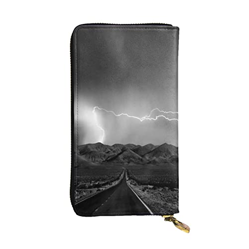 WXWJSHMGC Donner-Landschaftsdruck, modische lange Geldbörse, Einkaufs-Clutch, PU-Leder, Handtasche für Damen, Herren von WXWJSHMGC