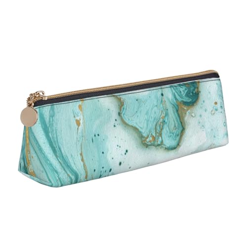 WXWJSHMGC Federmäppchen aus Leder, Marmordruck, Füllfederhalter, personalisierbar, tragbar, großes Fassungsvermögen, für Mädchen und Jungen von WXWJSHMGC