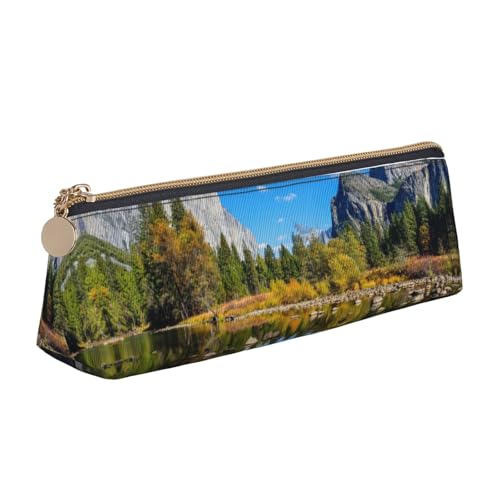 WXWJSHMGC Federmäppchen aus Leder, Motiv: Bergseen, personalisierbar, tragbar, großes Fassungsvermögen, für Mädchen und Jungen von WXWJSHMGC