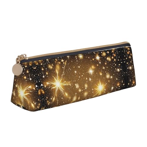 WXWJSHMGC Federmäppchen aus Leder, goldfarben, glitzernd, personalisierbar, tragbar, großes Fassungsvermögen, für Mädchen und Jungen von WXWJSHMGC