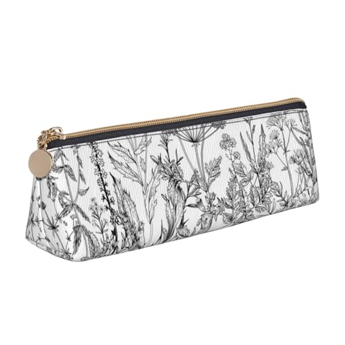 WXWJSHMGC Federmäppchen aus Leder, mit Blumendruck, personalisierbar, tragbar, großes Fassungsvermögen, für Mädchen und Jungen von WXWJSHMGC