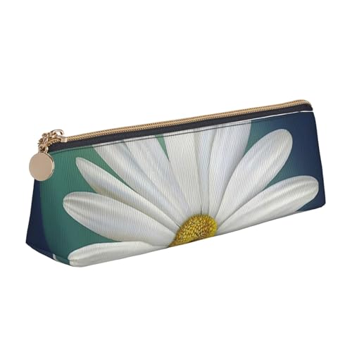 WXWJSHMGC Federmäppchen aus Leder, mit Blumenmuster, personalisierbar, tragbar, großes Fassungsvermögen, für Mädchen und Jungen, Weiß von WXWJSHMGC