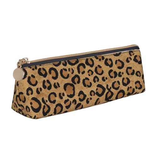 WXWJSHMGC Federmäppchen aus Leder, mit Leopardenmuster, personalisierbar, tragbar, großes Fassungsvermögen, für Mädchen und Jungen von WXWJSHMGC