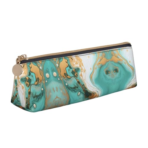 WXWJSHMGC Federmäppchen aus Leder, mit Marmor-Druck, personalisierbar, tragbar, großes Fassungsvermögen, für Mädchen und Jungen von WXWJSHMGC