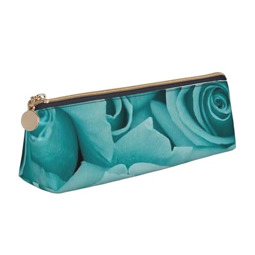 WXWJSHMGC Federmäppchen aus Leder, mit Rosenmuster, personalisierbar, tragbar, großes Fassungsvermögen, für Mädchen und Jungen von WXWJSHMGC