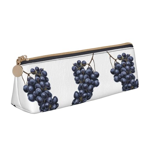 WXWJSHMGC Federmäppchen aus Leder, mit Traubenmuster, personalisierbar, tragbar, großes Fassungsvermögen, für Mädchen und Jungen von WXWJSHMGC
