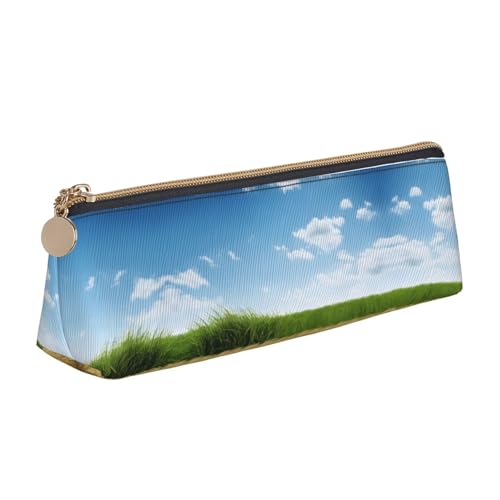 WXWJSHMGC Federmäppchen aus Leder, mit Weizenfelddruck, Füllfederhalter, personalisierbar, tragbar, großes Fassungsvermögen, für Mädchen und Jungen von WXWJSHMGC