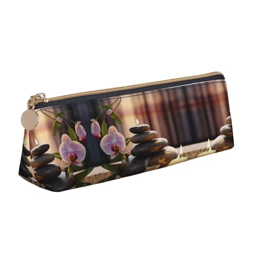 WXWJSHMGC Federmäppchen aus Leder, mit Zen-Motiv, personalisierbar, tragbar, großes Fassungsvermögen, für Mädchen und Jungen von WXWJSHMGC